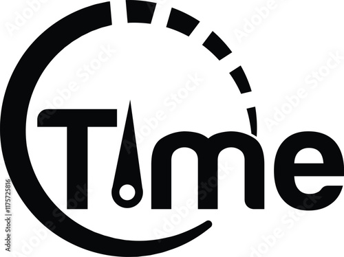 Creative time logo, concept of letter T with a watch dial.