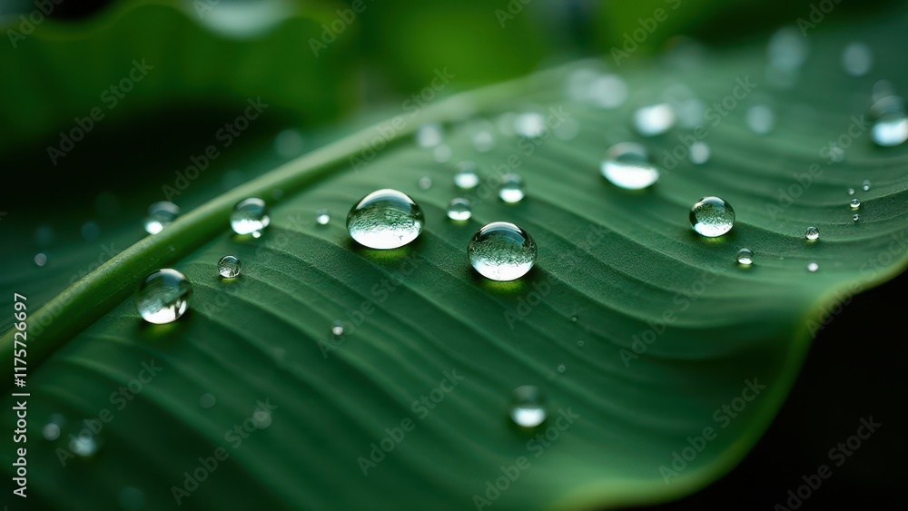 Close-Up of Water Droplets on Vibrant Green Leaf Showing Nature's Beauty
Close-Up of Water Droplets on Vibrant Green Leaf Showing Nature's Beauty