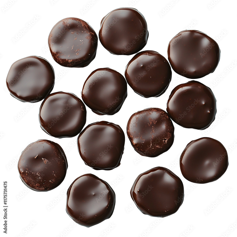 chocolates arranged in a circle on a transparent background, PNG image, PNG file, Generative art. chocolates arranged in a circle on a transparent background, PNG image, PNG file, Generative art.
