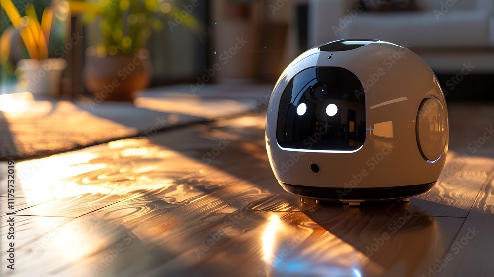 Fototapeta premium Automated Home Maintenance Robots Performing Cleaning and Repair Tasks for a Futuristic and Organized Household