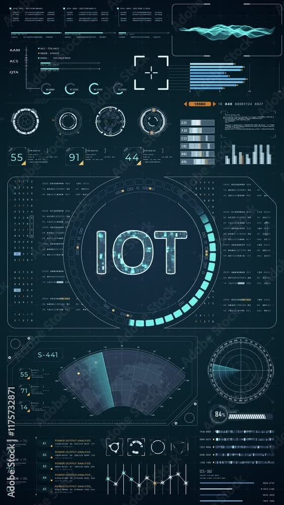 Motion graphic of Blue digital IOT letter logo with head up display (HUD UI) panel and futuristic technology abstract background internet of things vertical video concepts Motion graphic of Blue digital IOT letter logo with head up display (HUD UI) panel and futuristic technology abstract background internet of things vertical video concepts