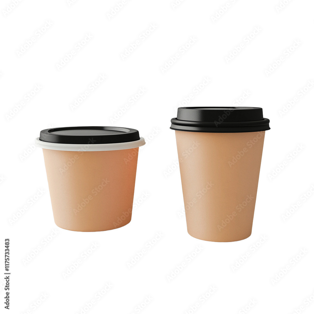 a pair of disposable coffee cups with black lids PNG image, PNG file, Generative art. a pair of disposable coffee cups with black lids PNG image, PNG file, Generative art.