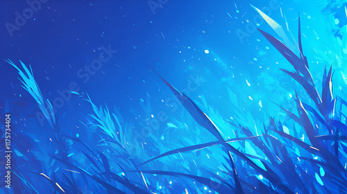 Sparkling blue seagrass background photo