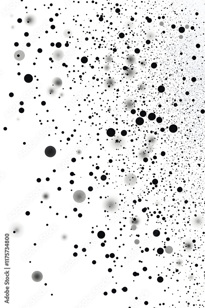 Scattered Black Dots on White Background Abstract Art Scattered Black Dots on White Background Abstract Art