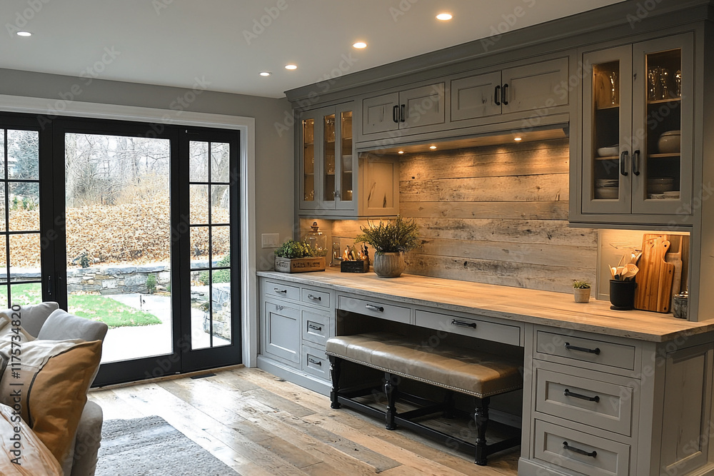 Rustic Farmhouse Kitchenette Breakfast Bar Design Rustic Farmhouse Kitchenette Breakfast Bar Design