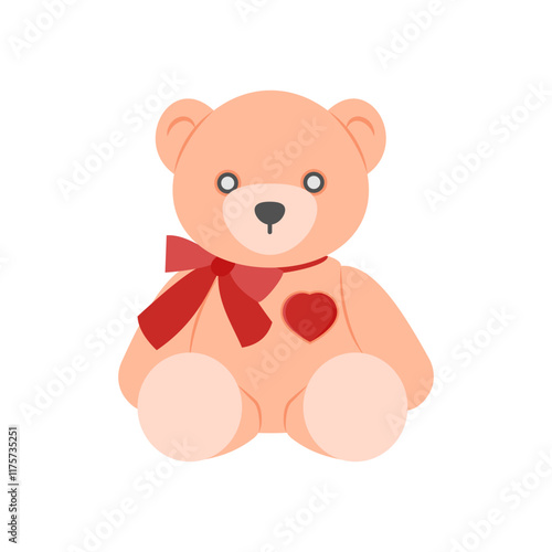 Teddy Bear Flat Icon, Vector illustration