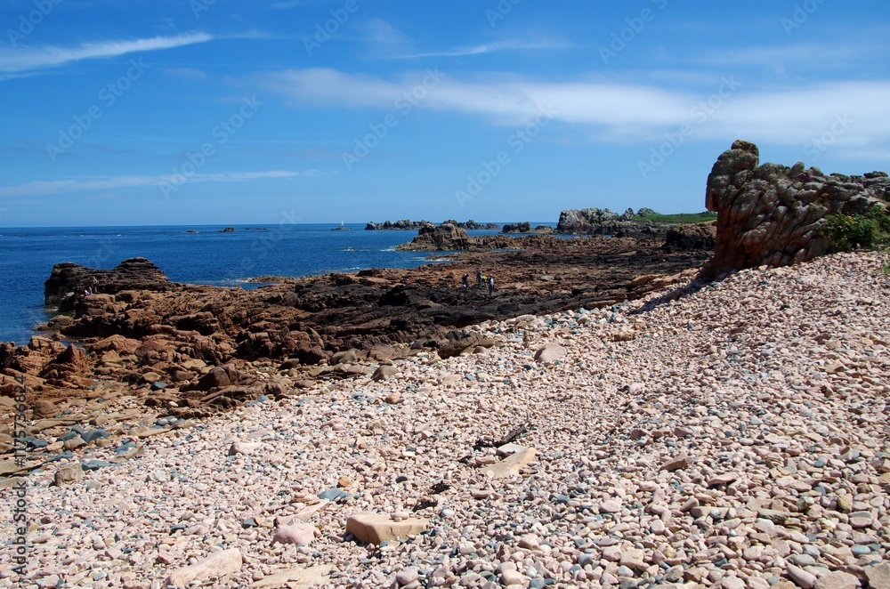Beach on the Brehat island in Brittany in France, Europe Beach on the Brehat island in Brittany in France, Europe