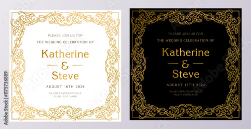 Frame for invitation in modern vintage style. Frame template for cards, posters, banners