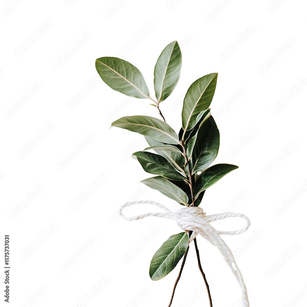 a branch of a plant tied with a white rope PNG image, PNG file, Generative art. a branch of a plant tied with a white rope PNG image, PNG file, Generative art.