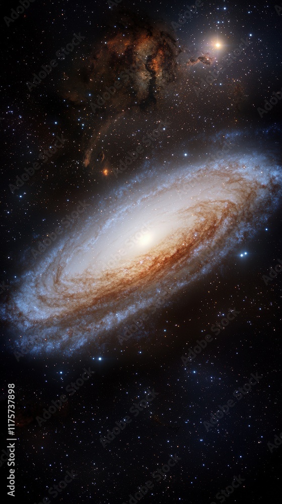 Fototapeta premium Starry galaxy view over clean dark space cosmic wonders astrophotography deep space night sky celestial exploration