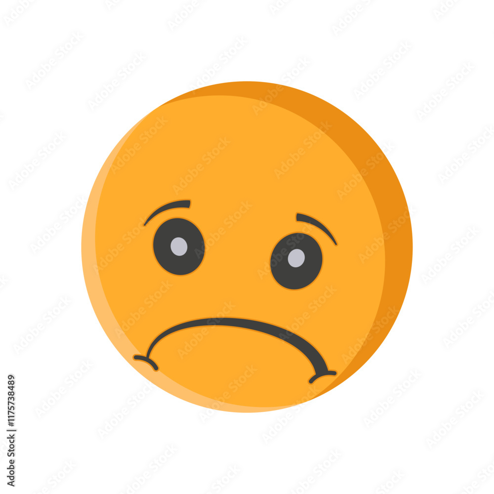 Fototapeta premium Sadness Flat Icon, Vector illustration