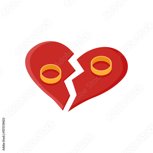 Divorced Flat Icon, Vector illustration
