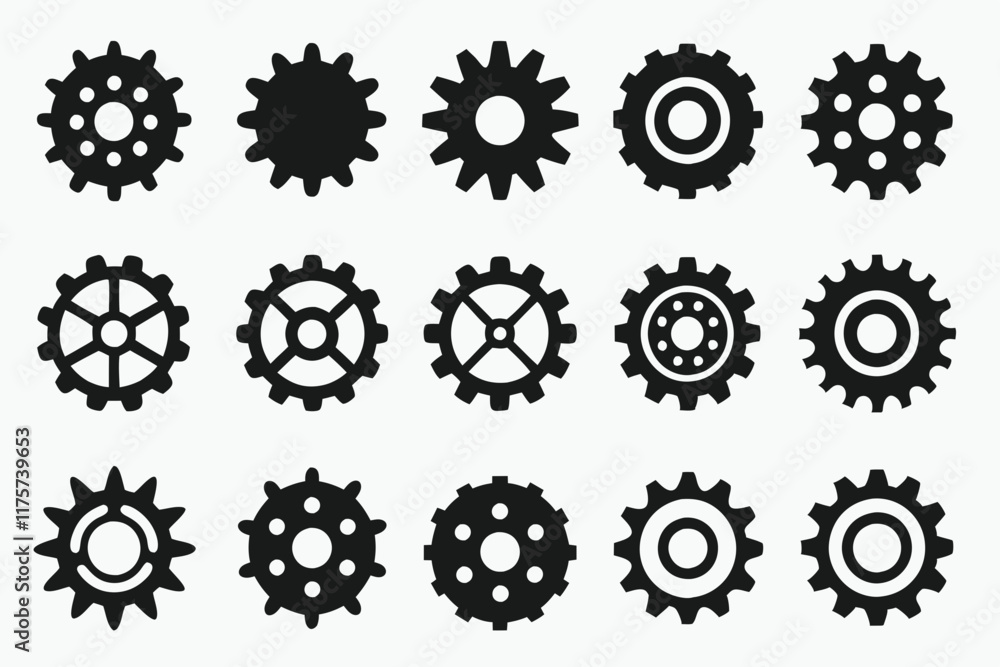 Technical Gear Icons for Design Technical Gear Icons for Design