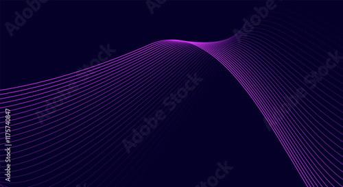 Abstract background with glowing wave. Shiny moving lines design element. Modern pink and blue gradient flowing wave lines. Futuristic background