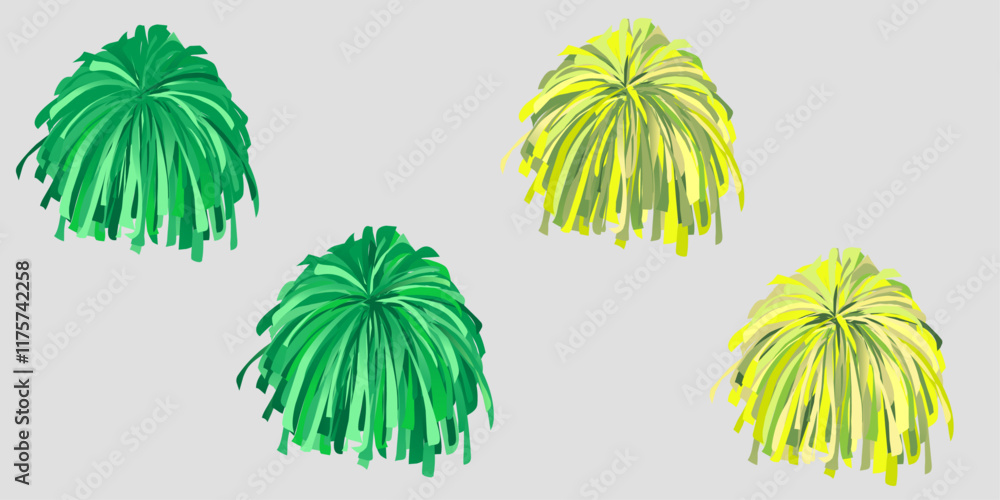 Obraz premium Set of multicolored pom-poms vector.