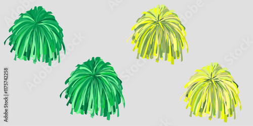 Set of multicolored pom-poms vector.
