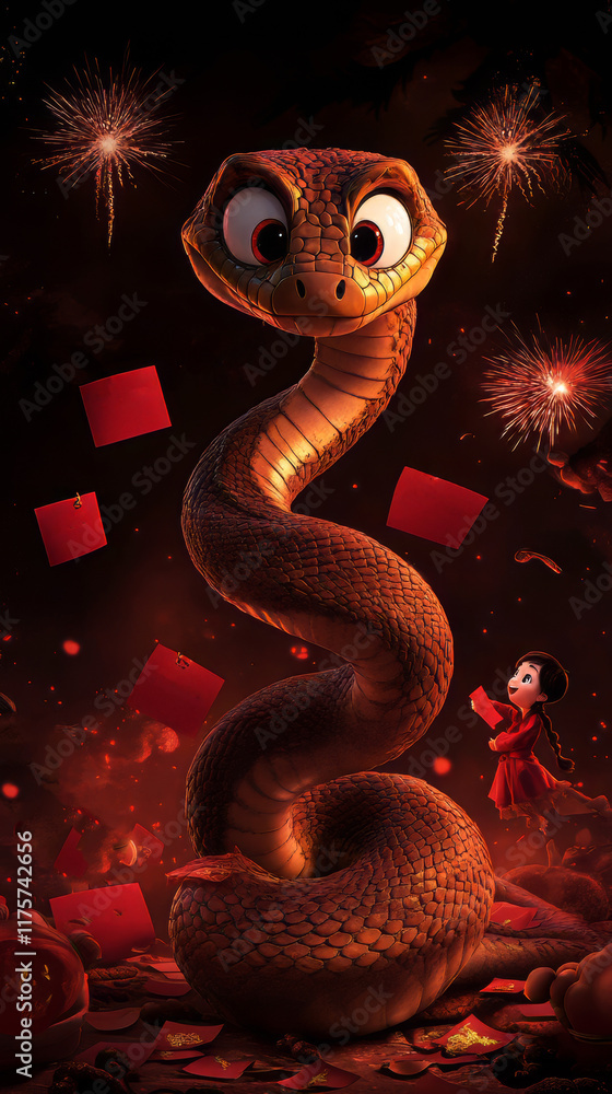 Fototapeta premium snake in the night