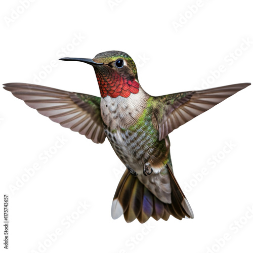 Image détourée d'un colibri en vol, arrière-plan transparent photo