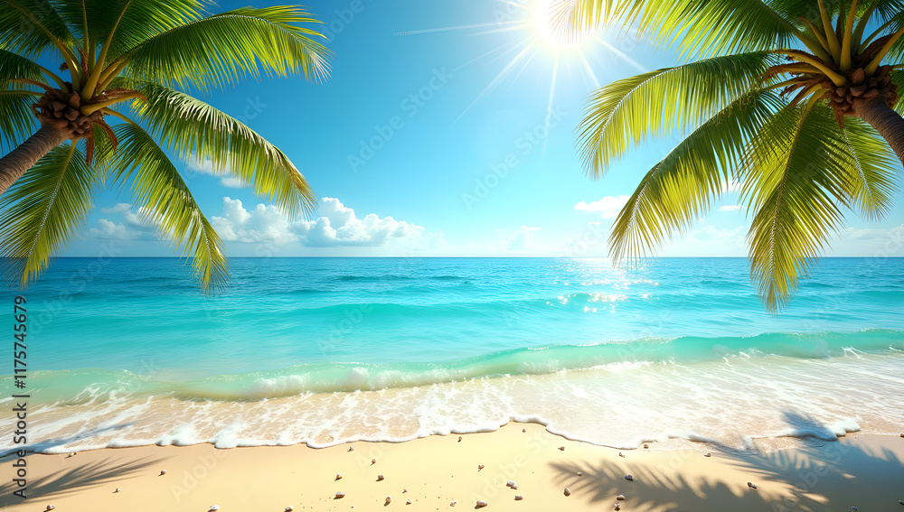 Fototapeta premium Turquoise Waters and Golden Shores