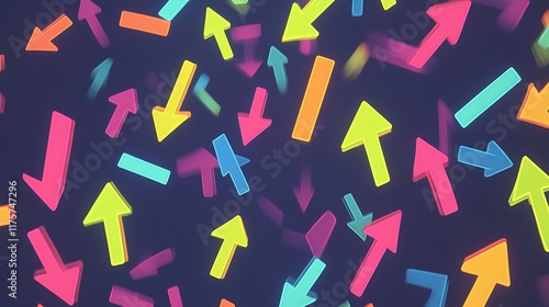 Colorful Arrows Moving In Various Directions photo