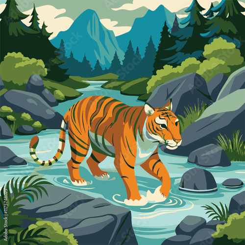 tiger in the jungle