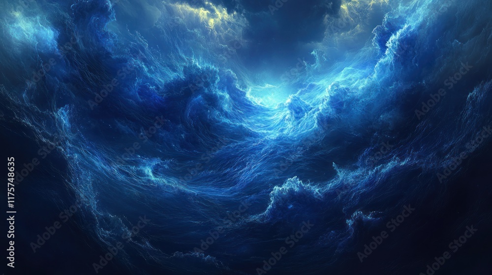 Wild seas that are turbulent with strong currents in deep blue waters background wallpaper AI generated image Wild seas that are turbulent with strong currents in deep blue waters background wallpaper AI generated image