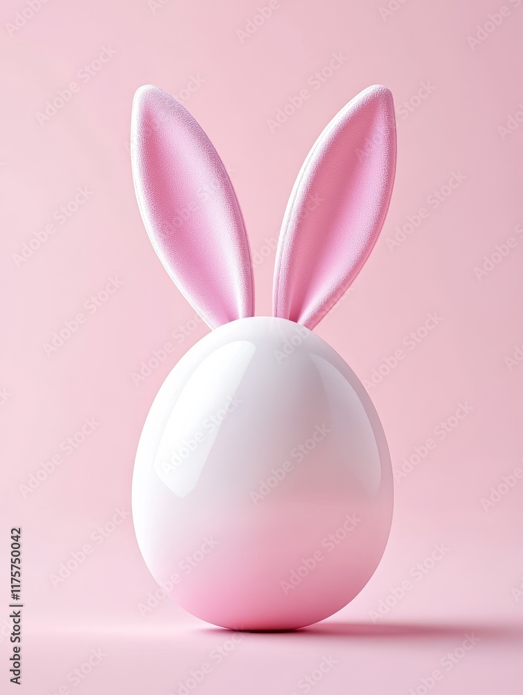 Fototapeta premium Easter egg with bunny ears Minimal concept.