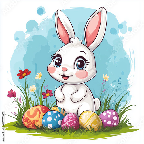 Cute Easter Cartoon Colorful