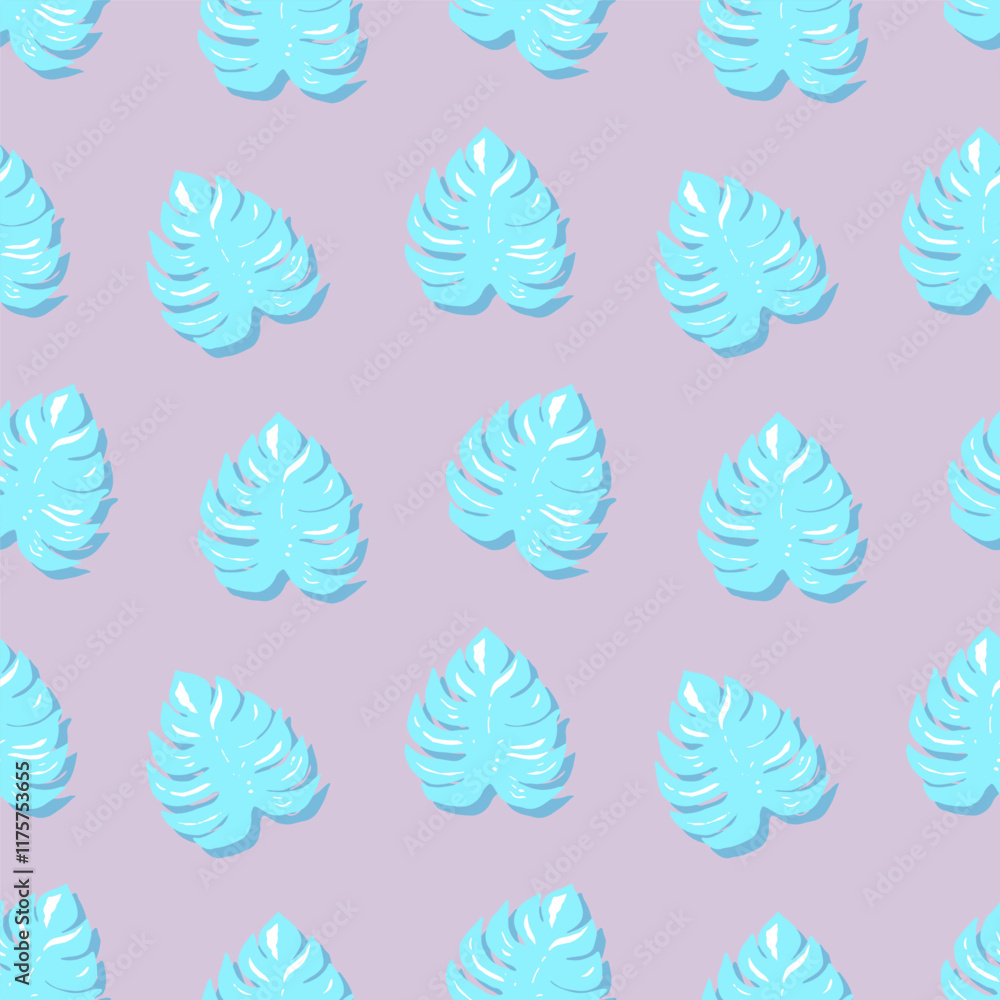 Seamless pattern with hand-painted tropical monstera leaves. Bright shades for summer vacation backgrounds, covers, wrapping paper. Seamless pattern with hand-painted tropical monstera leaves. Bright shades for summer vacation backgrounds, covers, wrapping paper.