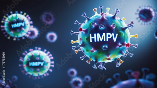 Human metapneumovirus, hMPV Virus Macroscopic or Microscopic View photo