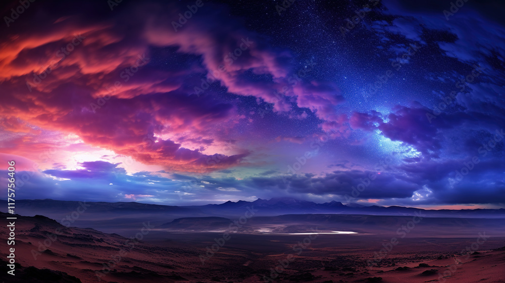 Fototapeta premium Starry Night Desert Landscape