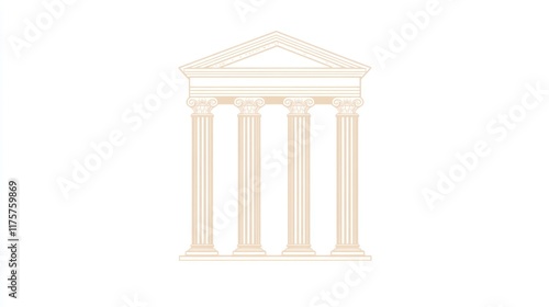 Simple illustration of a classical temple with four columns and a pediment.