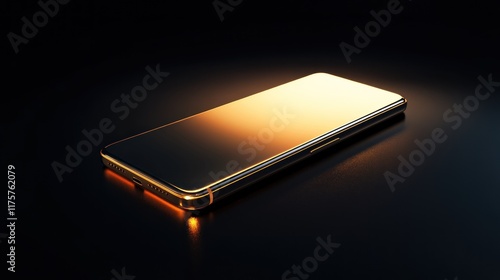 Wallpaper Mural Sleek black smartphone with glowing edges on dark surface. Torontodigital.ca