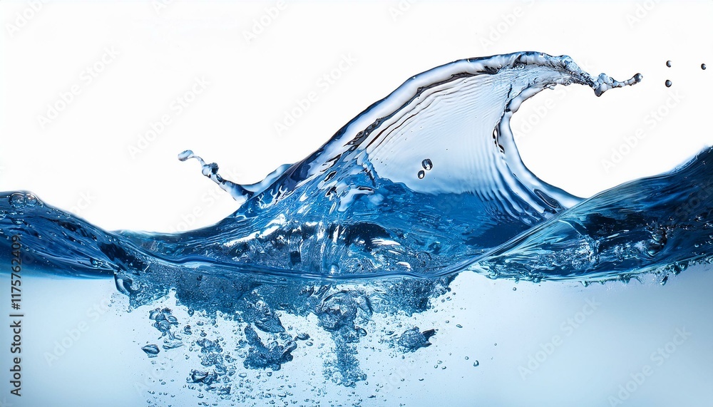 Obraz premium blue water splash isolated on white heritage
