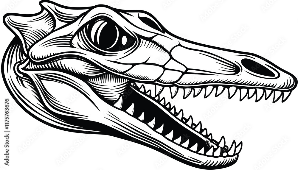 Crocodile Skull Illustration Crocodile Skull Illustration