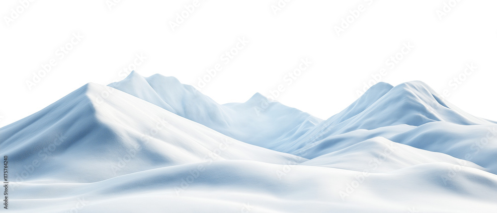 A large snow-covered mountain range, transparent background A large snow-covered mountain range, transparent background
