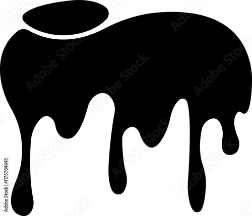 Dripping paint or ink stain icon in flat. Isolated on transparent background spots of paint, floating oil blots Blob paint stain and drip Water drops liquid burst splashes vector for apps or web