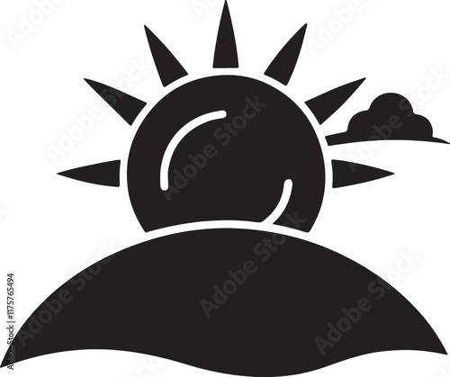 silhouette of the sun and the sea