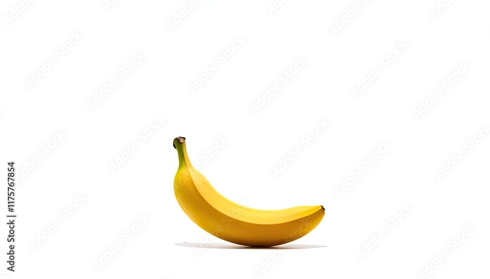 Ripe yellow banana on white background; healthy food Ripe yellow banana on white background; healthy food