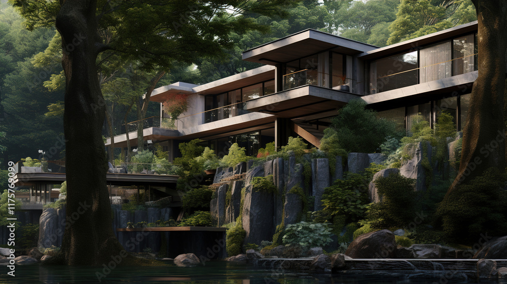 Stunning Modern House in a Lush Forest Landscape Stunning Modern House in a Lush Forest Landscape
