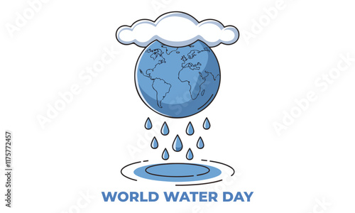 World Water Day is an annual observance day that highlights the importance of freshwater. The day is used to advocate for the sustainable management of freshwater resources. Vector illustration.