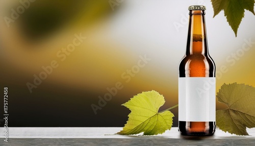 euro beer bottle mockup with a clean label and copyspace photo