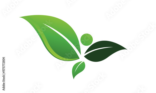 herbe logo -feuille-verte-medicinal de plante-v01