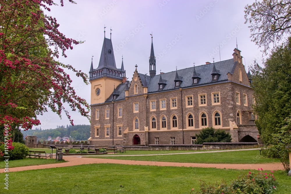 A beautiful castle in neo-gothic style at Zruc nad Sazavou, Czech republic A beautiful castle in neo-gothic style at Zruc nad Sazavou, Czech republic