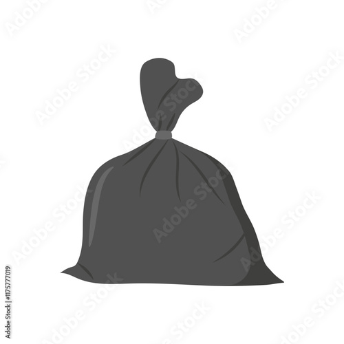 Garbage Bag Flat Icon, Vector illustration