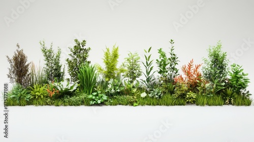 Various plants on white surface