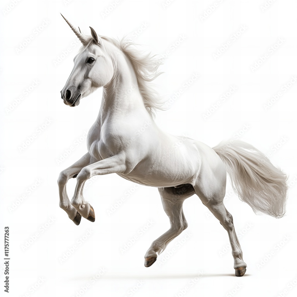 A graceful portrait of a white unicorn, capturing its majestic beauty and mythical charm. Ideal for home decor, wall art, and fantasy-themed designs. A graceful portrait of a white unicorn, capturing its majestic beauty and mythical charm. Ideal for home decor, wall art, and fantasy-themed designs.