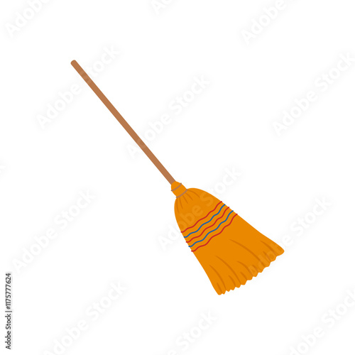 Broom Flat Icon, Vector illustration
