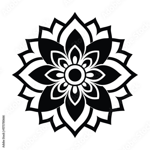 Professional Mandala Design with Symmetrical Layout and Intricate Details-91