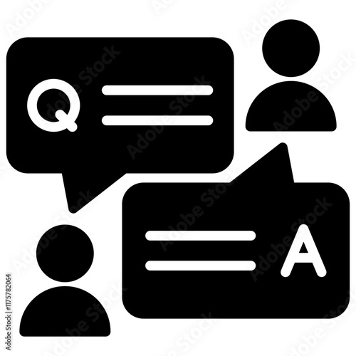Q & A vector contact us communication glyph icon